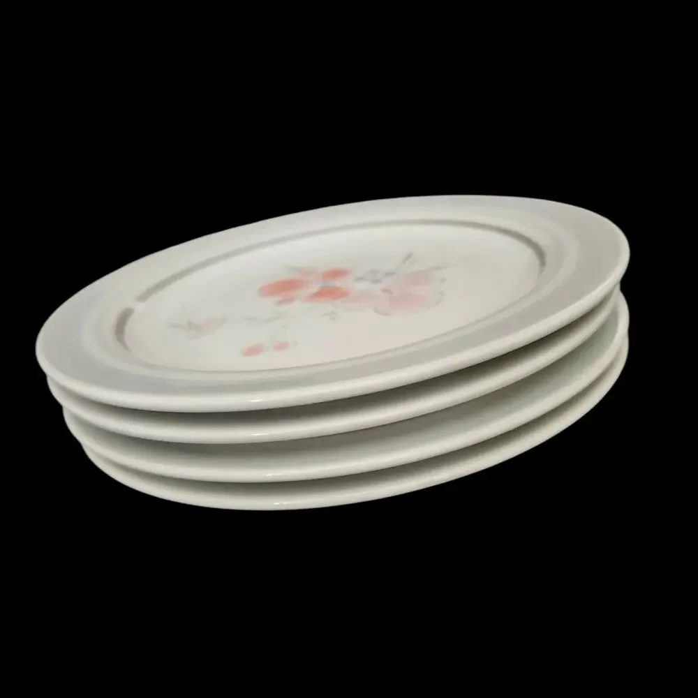 Galleria Collection Stoneware Floral Bread Plates Set 4 Japan Vintage